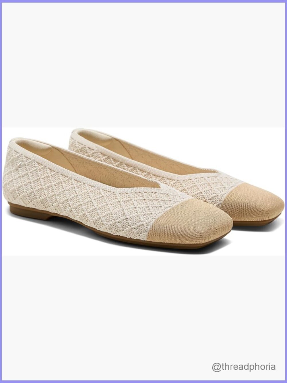 Newly Upgraded Women's Ballet Flats Comfortable Square-Toe V-Cut Flats